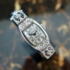 A BEAUTIFUL LADIES ROLEX ASPREY ANTIQUE 1920s ART-DECO WATCH 18k GOLD & DIAMONDS