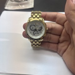citizen watch men Gold Plated Eco Drive Fits Wrist Size 6.5”