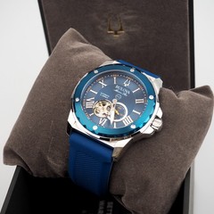Bulova 98A303 Marine Star Blue Dial Rubber Strap Men&rsquo;s Automatic Watch 44 mm