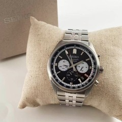 New Seiko Essentials SSB429 Black Dial Stainless Steel Men&rsquo;s Quartz Watch 41.5mm