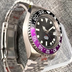40mm NH34A 200M Waterproof Sapphire Glass NH34 GMT Automatic Diver Watch Purple