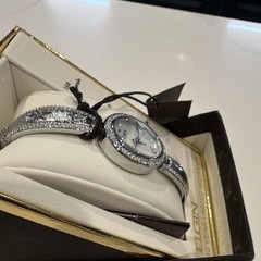 Elgin Women’s Quartz Analog Oval Watch Mother of Pearl Dial Silver Bracelet NIB