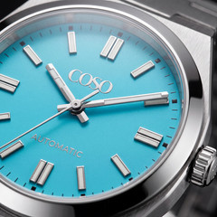 COSO Automatic Watch NH35 Movement Turquoise Dial Stainless Steel