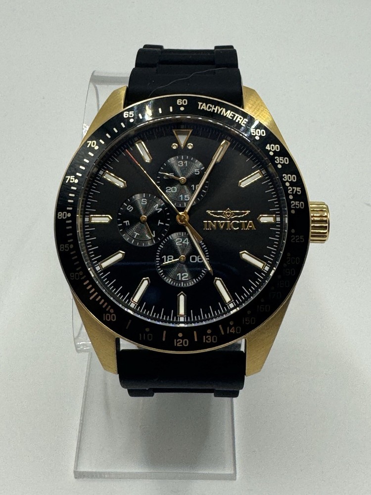 **NEW** Invicta Aviator Nomad Mens – 45mm, Black Silicone (38404) Original Box
