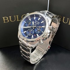 Bulova Men&rsquo;s Marine Star 96B256 Blue Dial Quartz Chronograph Watch 43MM