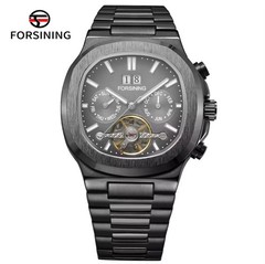 FORSINING Brand Tourbillon Men&rsquo;s Automatic Mechanical Stainless Steel Band Watch