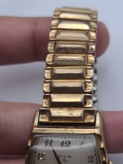 Vintage Elgin Tank Dial 10KRGP Mechanical Watch Running Broken Crystal Repair