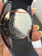 Gucci Sync XXL YA137101 Black Swiss Watch 46mm Web Stripe Box & Tag New Battery