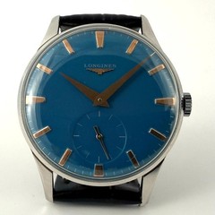 SWISS MADE LONGINES ST STEEL MANUAL WIND CAL 30L GENTS WATCH BLUE COLOR DIAL
