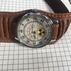 Radiation watch Pobeda Soviet watch Mechanical watch USSR with leather strap