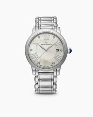 David Yurman Women’s Silver-Tone Bracelet Watch White Dial Roman Numerals Date