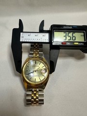 Vintage Ligun De Luxe Mechanical Wristwatch Champagne Dial Gold Two Tone