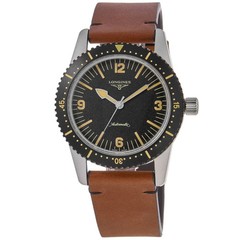 New Longines Heritage Skin Diver Black Dial Leather Men&rsquo;s Watch L2.822.4.56.2