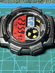 AE-1000 digital watch modified with nuclear/radiation filter. *USED*