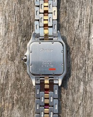 1990s Cartier 8394 Panthère Date Medium 1 Row 2 Tone RARE Jordanian Crown Dial