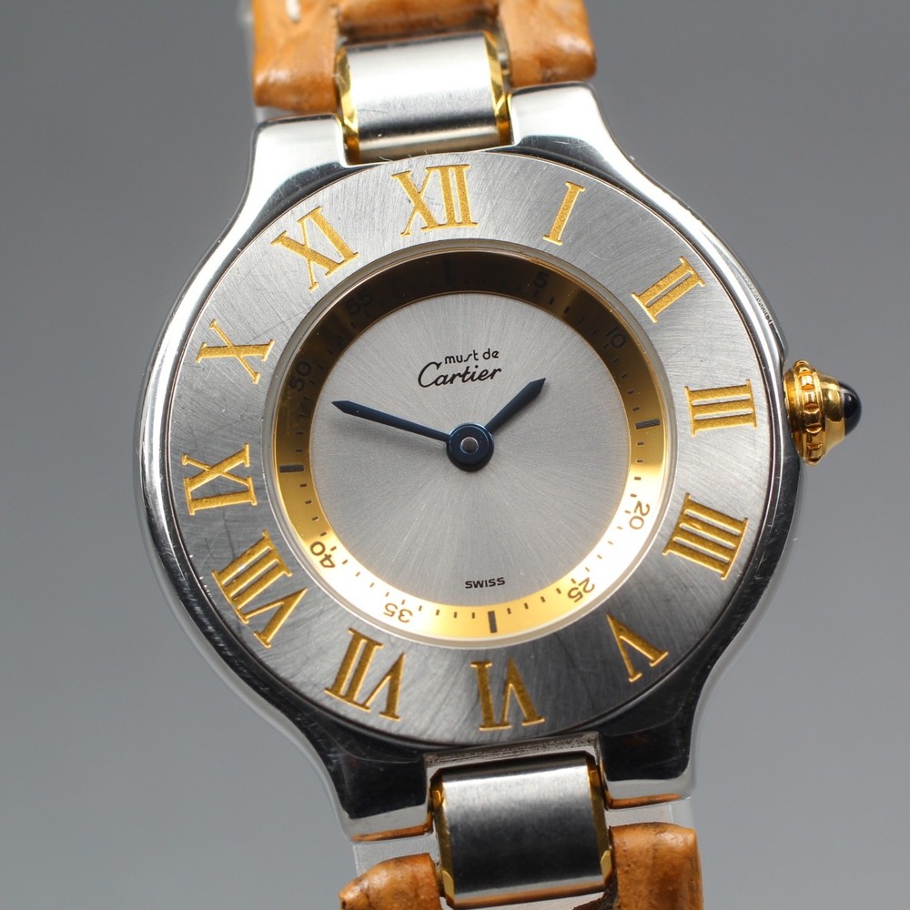 Cartier Must de Cartier 21 1340 28mm Silver Gold Quartz Vintage Women&rsquo;s Watch