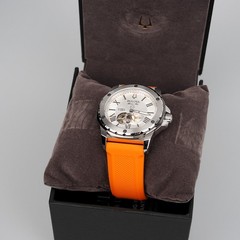 Bulova 98A226 Marine Star Orange Silicone Strap Men&rsquo;s Automatic Watch 44 mm
