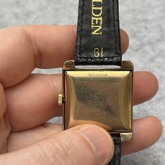 Vintage Elgin Gold Filled Square Art Deco Tank Wrist Watch Self Winding 30mm