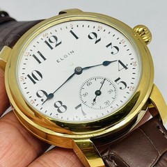 RARE 1912 Elgin 16S 21J Father Time Grade 373, Pocket /Wristwatch Conversion!