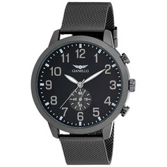Gianello Mens Large Number Faux Subdial 48mm Mesh Watch
