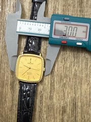 Vintage JUNGHANS Grand Prix Quartz Gold Dial 30mm Gold Plated Men’s Watch Runs