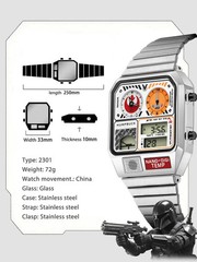 Classic Steel Men&rsquo;s LED Watch – Digital Display, Temperature & Calendar