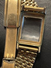 RUNS Elgin 673 Gold Filled Tank w/ GEMEX Beads of Rice BOR 16mm Art Deco Band