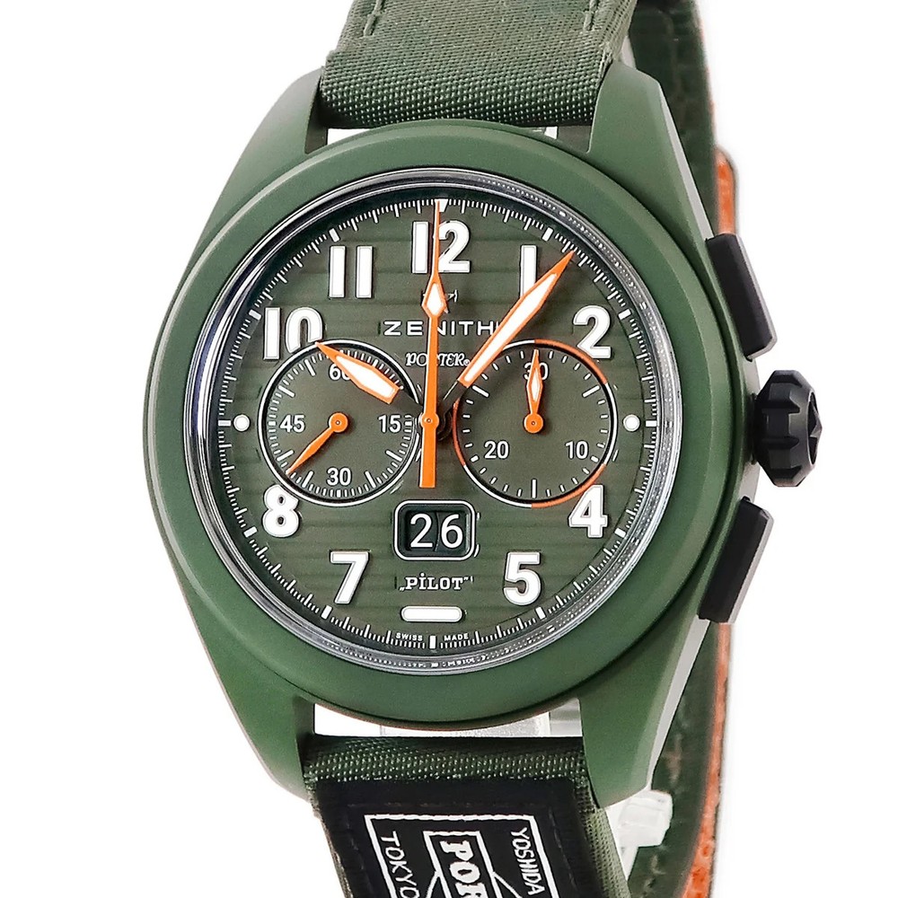Zenith Pilot Date 49.4001.3652 / 63.I001 Fabric Ceramic Nylon 42.5mm #HDW209