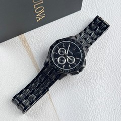 Bulova Men&rsquo;s Crystal Octava Black Pave Dial Chronograph Quartz Watch 98C134