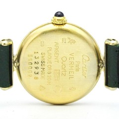 Cartier Must De Colisee 590002 Black Dial 21mm Quartz Womens Watch USED