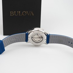 Bulova 98A303 Marine Star Blue Dial Rubber Strap Men&rsquo;s Automatic Watch 44 mm