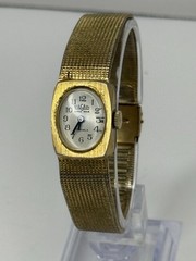 Vintage Vulcain Ladies 17 Jewel Mechanical WindUp Swiss Watch GoldTone 16mm 7.5”