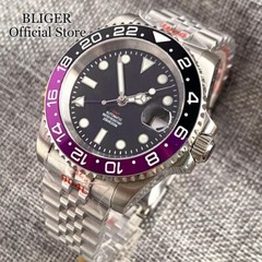 40mm NH34A 200M Waterproof Sapphire Glass NH34 GMT Automatic Diver Watch Purple