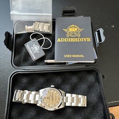 ADDIESDIVE Men&rsquo;s Watch Sand Dial 36mm HF Quartz 100m Waterproof Diver Beige