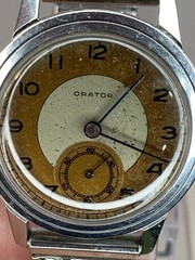 VINTAGE RARE ORATOR 16 Jewels SUB SECOND SWISS MEN&rsquo;S 31mm WATCH