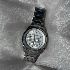 Michael Kors Chronograph Quartz Stainless Steel Bracelet Watch White/Silver Dial