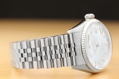 MENS ROLEX DATEJUST ICE BLUE DIAMOND 18K WHITE GOLD & STAINLESS STEEL WATCH