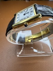Cartier Tank Men’s Watch LM 24mm Wind Manual 18K Goldplated 925 Argent Silver