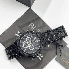 Bulova Men&rsquo;s New 96C134 Crystal Octava Quartz Watch Silver Black Dial 41.5mm