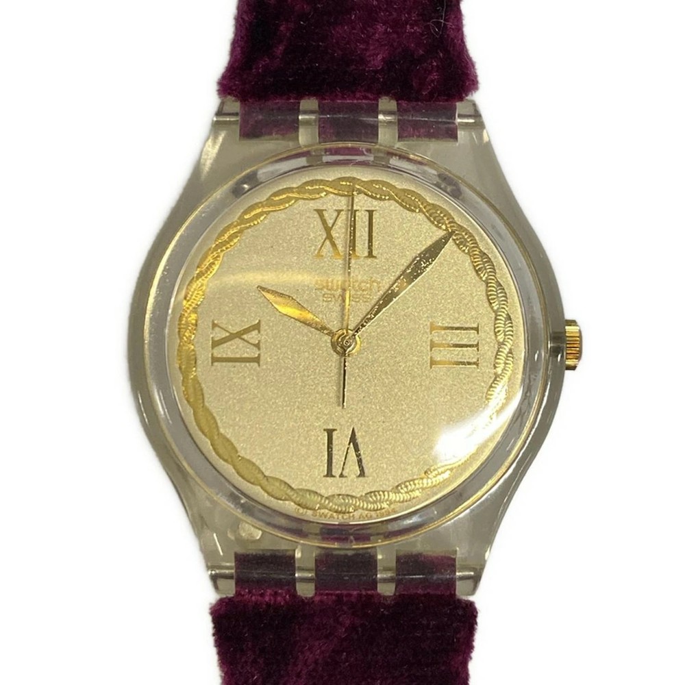 [A1R] Swatch Classic Ivory Gold Accents Quartz Analog Fashion Watch [g9n]
