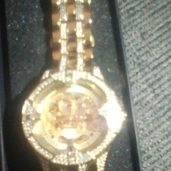 Elgin Women&rsquo;s Analog Wristwatch Skeleton Dial Two-Tone Bracelet Gem-Set Bezel