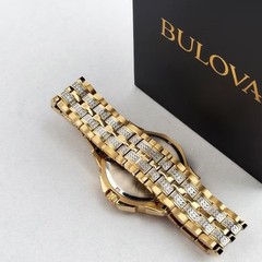 Bulova Octava 98C126 Crystal White Dial Men&rsquo;s Quartz Watch Gold-Tone