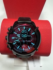 Diesel Men&rsquo;s Chronograph Griffed Black Leather Strap Watch 46mm DZ4519