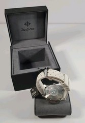 Zodiac Super Sea Wolf Diver Automatic White Teal Dial Rubber Watch ZO9309 $1589