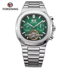 FORSINING Brand Tourbillon Men&rsquo;s Automatic Mechanical Stainless Steel Band Watch