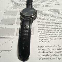 Analog Round Silver Dial & Case Wristwatch, Black Two-Piece Strap Buckle