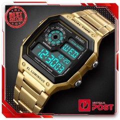 Men Digital LED Watch Date Waterproof Stainless Steel Military Sport Wrist Watch