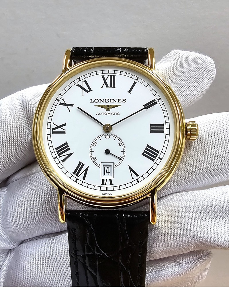 LONGINES Presence Automatic 38.5mm White Dial Leather Men&rsquo;s Watch L4.805.2.11.2