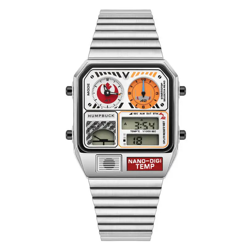 Classic Steel Men&rsquo;s LED Watch – Digital Display, Temperature & Calendar