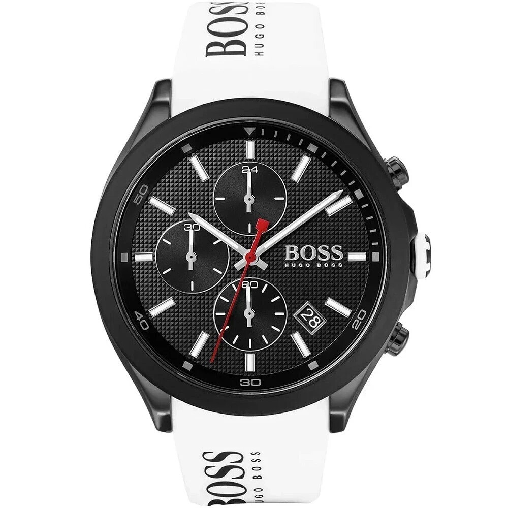 HUGO BOSS Velocity HB1513718 Black Dial Rubber Strap Men&rsquo;s Watch 44mm